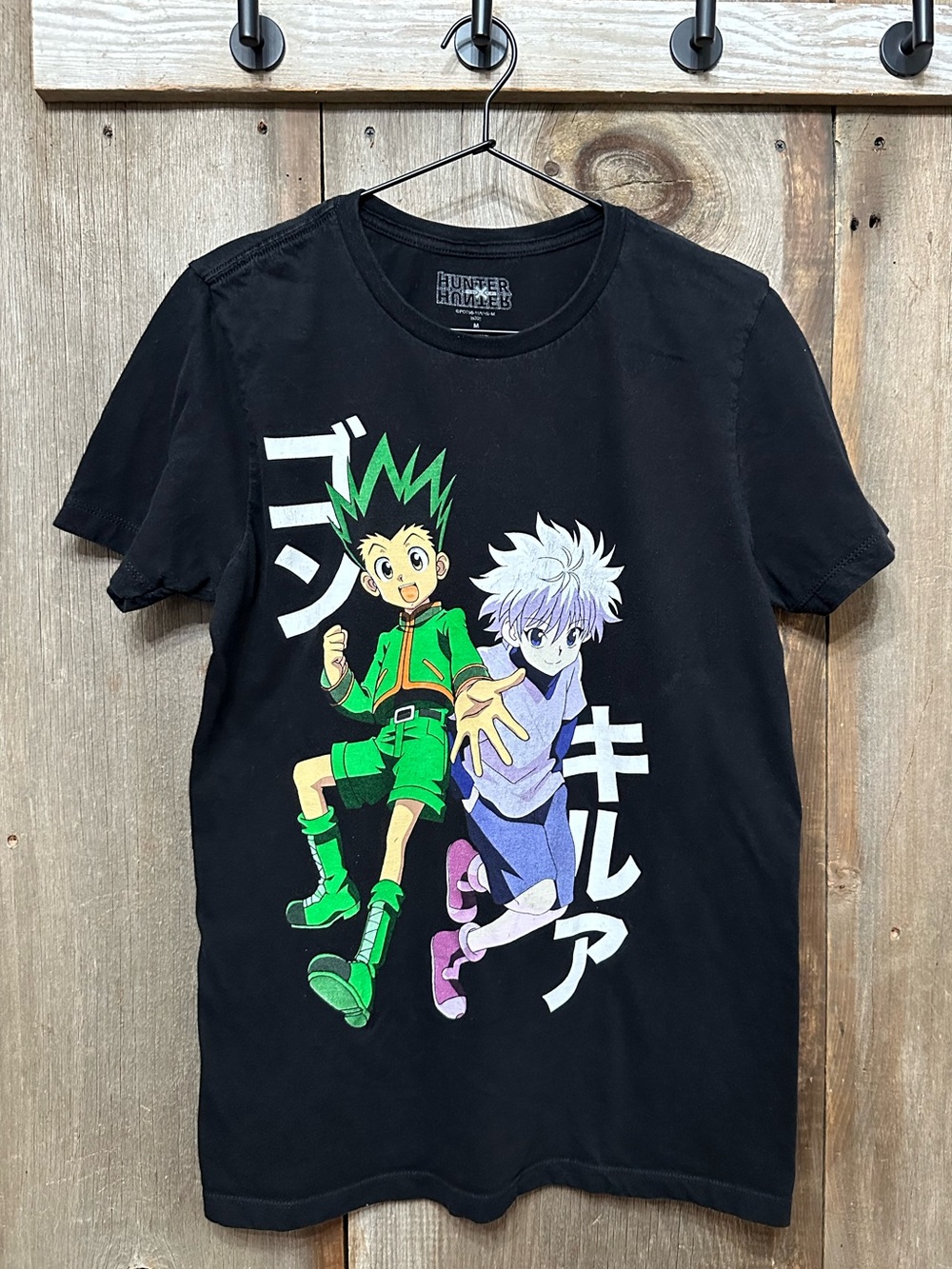 Hunter X Hunter Gon & Killua Short Sleeve Graphic T-Shirt in Black Size Medium